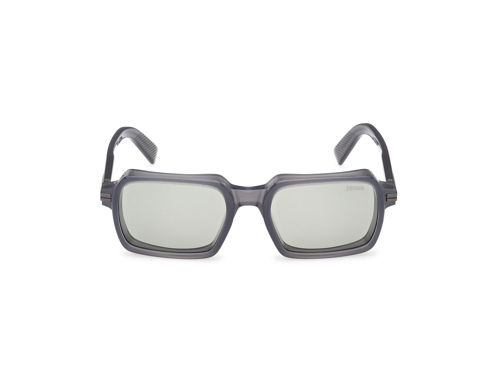 Das Bild zeigt die Zegna Sonnenbrille 0254 glänzend hellblau von vorne.